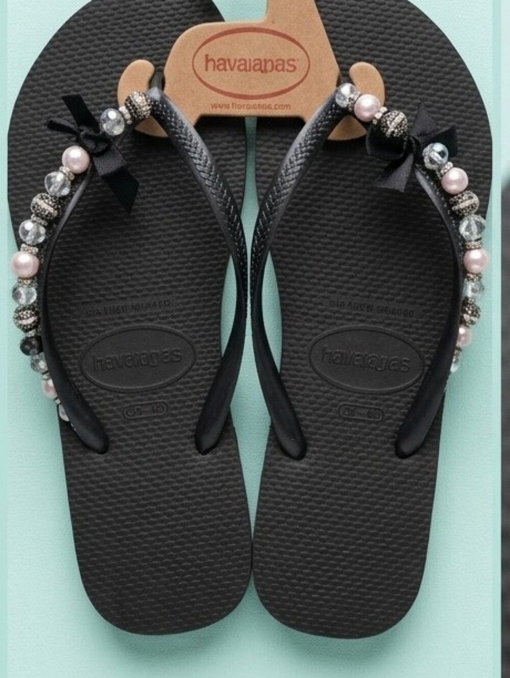Havaianas Pearl, Pink and Silver Sandals In Rose Gold,  Gold, Or Blk